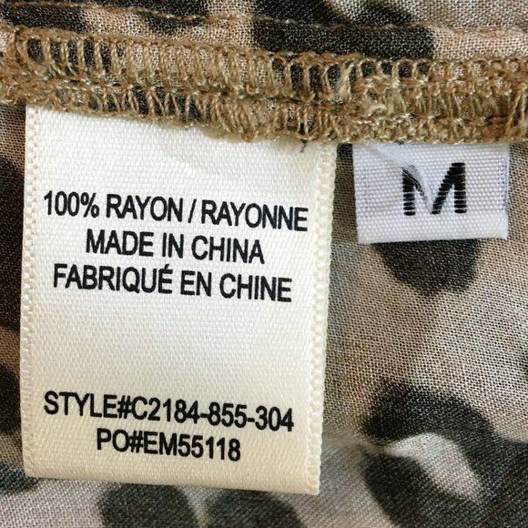 Cloth & Stone | Evereve  Leopard Shirt Tail Button Down, Size Medium - Picture 12 of 12